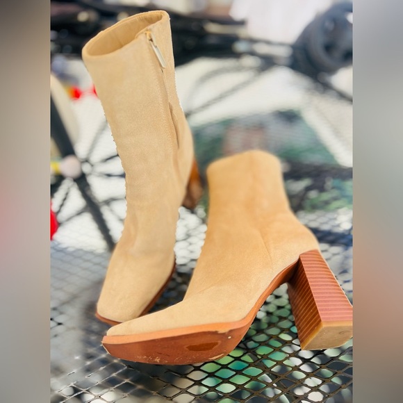 Sam Edelman Ivette Sesame Suede Block Heel Booties I3314L2250 size 9 - Picture 12 of 12